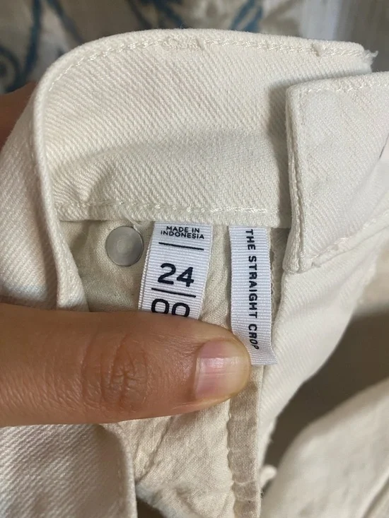 LOFT Off-White Straight-Crop Jeans - Picture 7 of 7